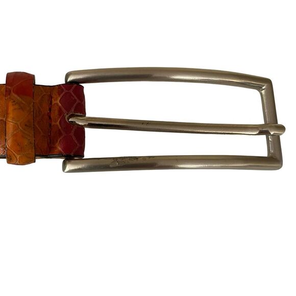 Vintage Berge Genuine Leather Snakeskin Belt Red Orange Size M - Picture 4 of 8